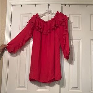 Parker Red Long Sleeve Dress
